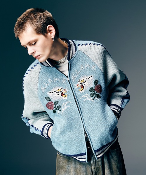 glamb（グラム） スカジャン White Tiger Knit Ska Jumper / ホワイト