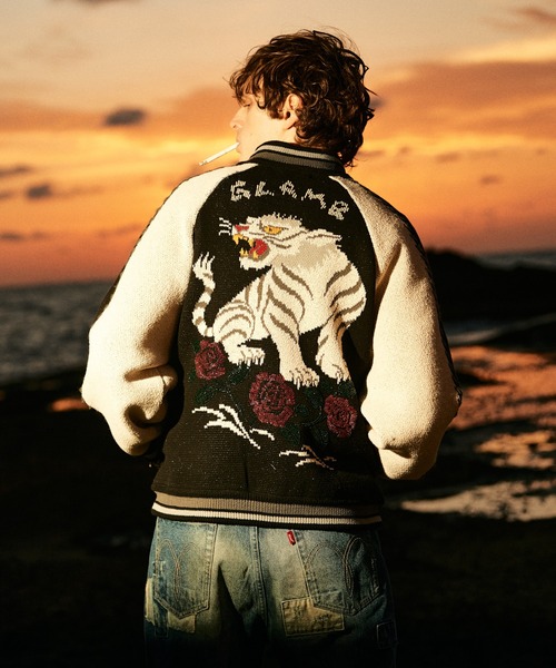 glamb（グラム） スカジャン White Tiger Knit Ska Jumper / ホワイト
