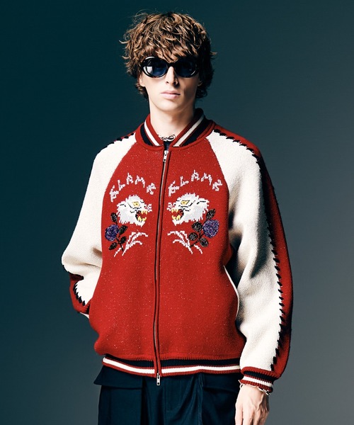 glamb（グラム） スカジャン White Tiger Knit Ska Jumper / ホワイト