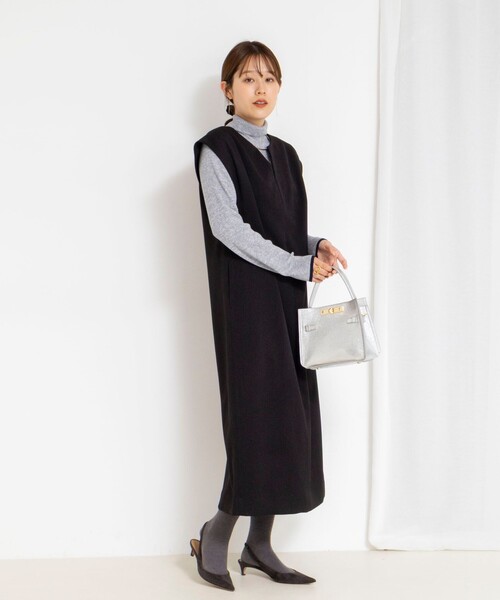 今期新作！ノーリーズ /【PR林☆別注アイテム】ウォッシャブルエアーシャ NOLLEY'S（ノーリーズ） ワンピース ウォッシャブルフラノ風ジャンパー