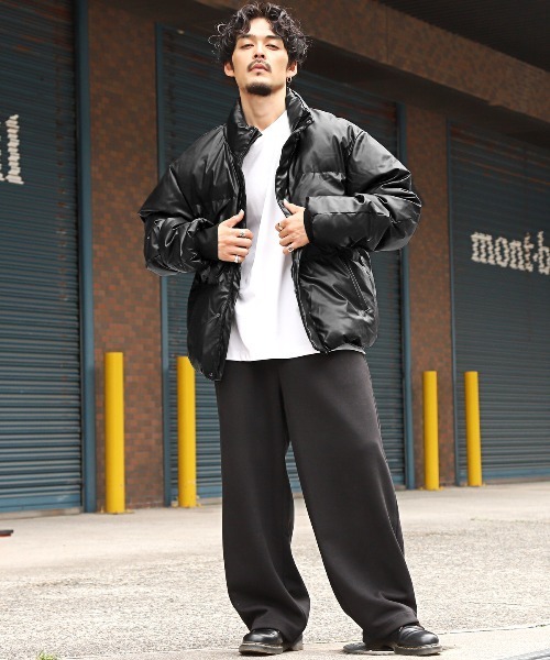 LUXSTYLE（ラグスタイル） ブルゾン アウター PUレザースタンド中綿