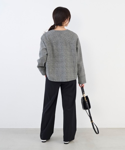 MICA&DEAL（マイカアンドディール） ブラウス シャツ ツイードVネック