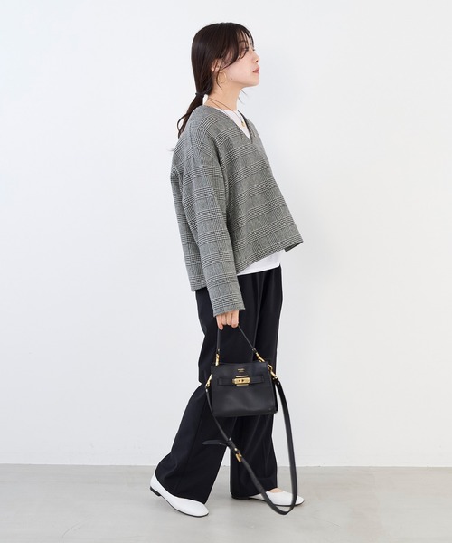 MICA&DEAL（マイカアンドディール） ブラウス シャツ ツイードVネック