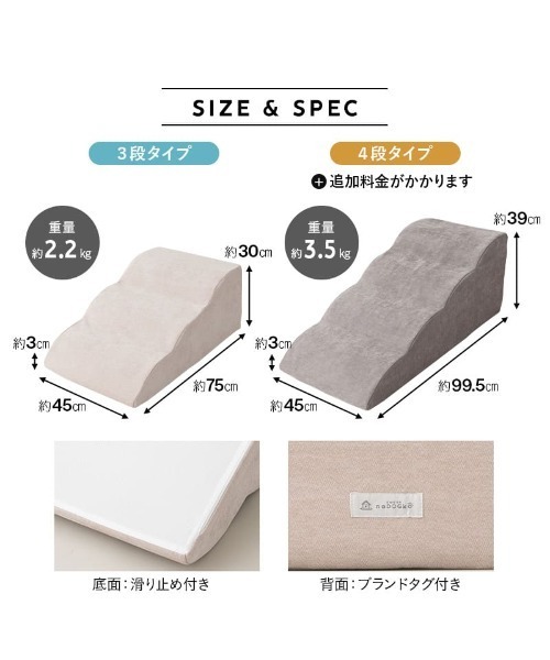 EMOOR（エムール） 大切な家族のためのゆったりドッグスロープ 4段