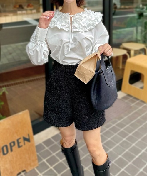 パンツ ツイードショートパンツ「低身長・小柄女性向け」 レディース_5