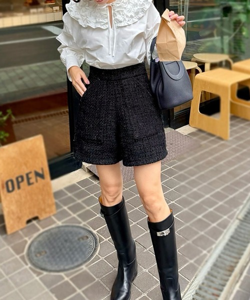 パンツ ツイードショートパンツ「低身長・小柄女性向け」 レディース_6