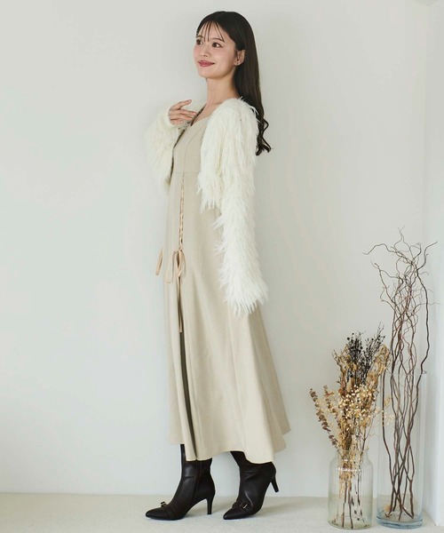 「NOELA」 キャミソールワンピース S ベージュ レディース_画像8