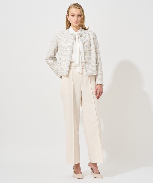 「ANAYI」 ノーカラージャケット 36 ブルー レディース_画像8