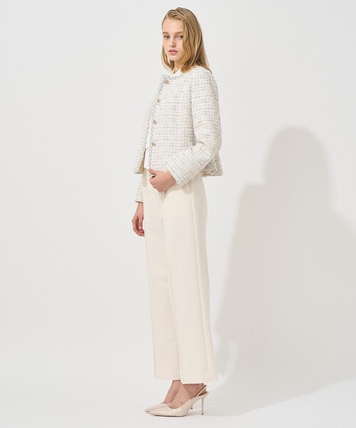 「ANAYI」 ノーカラージャケット 36 ブルー レディース_画像9