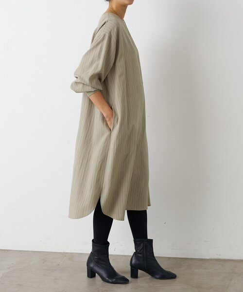 BEARDSLEY（ビアズリー） ワンピース 袖口ニットシャツワンピース