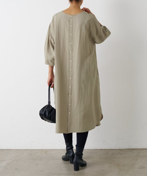 BEARDSLEY（ビアズリー） ワンピース 袖口ニットシャツワンピース