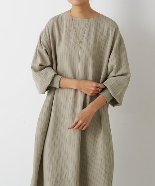 BEARDSLEY（ビアズリー） ワンピース 袖口ニットシャツワンピース