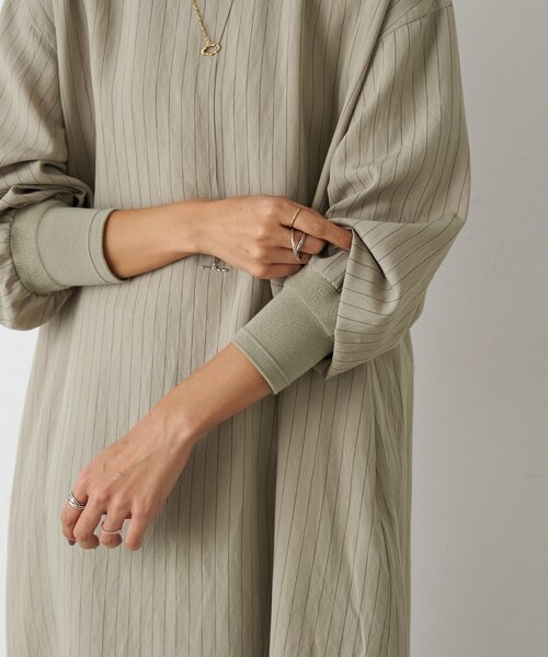 BEARDSLEY（ビアズリー） ワンピース 袖口ニットシャツワンピース