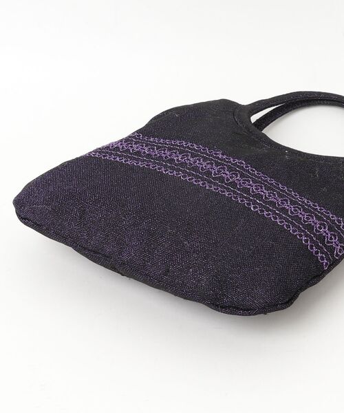 「agnes b． VOYAGE」 刺繍ハンドバッグ - パープル レディース_画像3