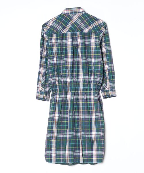 ワイズ　ウール　チェック　マルチカラー　シャツ　ワンピース 23区（ニジュウサンク） チェック柄シャツワンピース 38 ネイビー