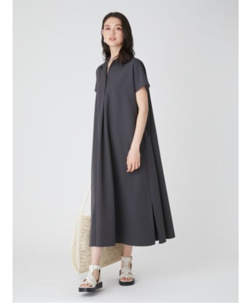「Mila Owen」 半袖ワンピース 1 チャコールグレー レディース_画像2