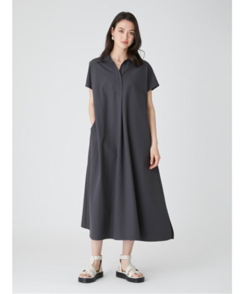 「Mila Owen」 半袖ワンピース 1 チャコールグレー レディース_画像6