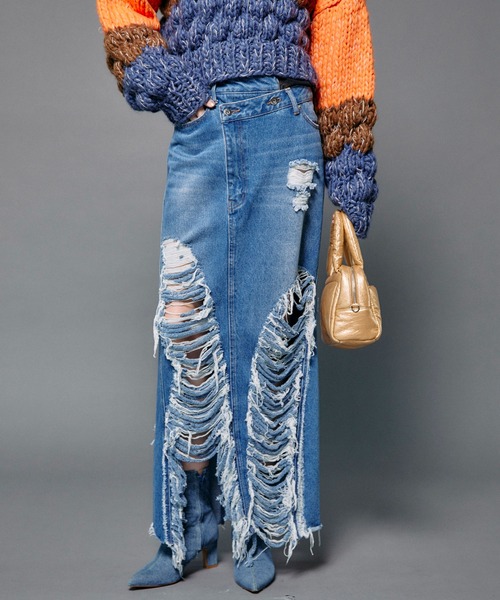 「MAISON SPECIAL」 デニムスカート 36 ブラック レディース_画像2