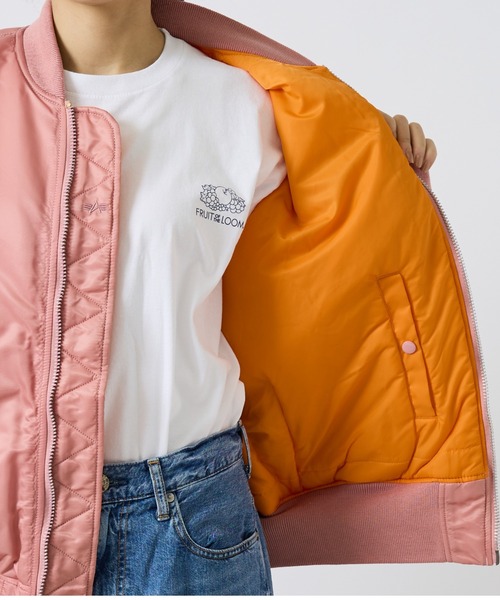Alpha Industries MA-1 ピンク オレンジ Alpha Industries（アルファ・インダストリーズ） ma1 ma-1 メンズ