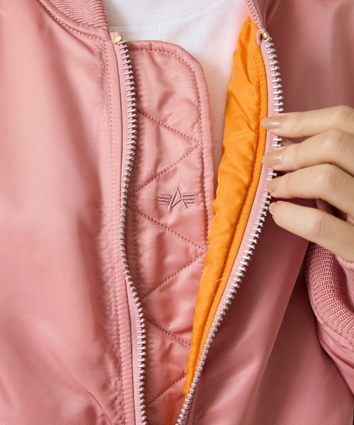 Alpha Industries MA-1 ピンク オレンジ Women's MA-1 Bomber Jacket