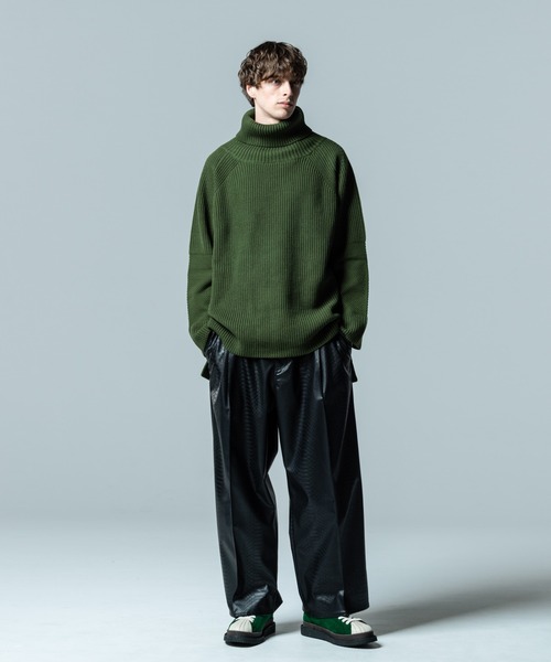 「glamb」 タートルネックニット L カーキ メンズ_画像6