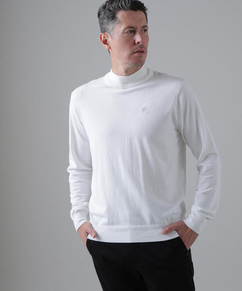 St ANDREWS tシャツ カシミヤタッチ天竺モックネックニットプル