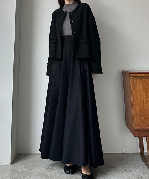 「Louere」 ツイードジャケット LARGE アイボリー レディース_画像5