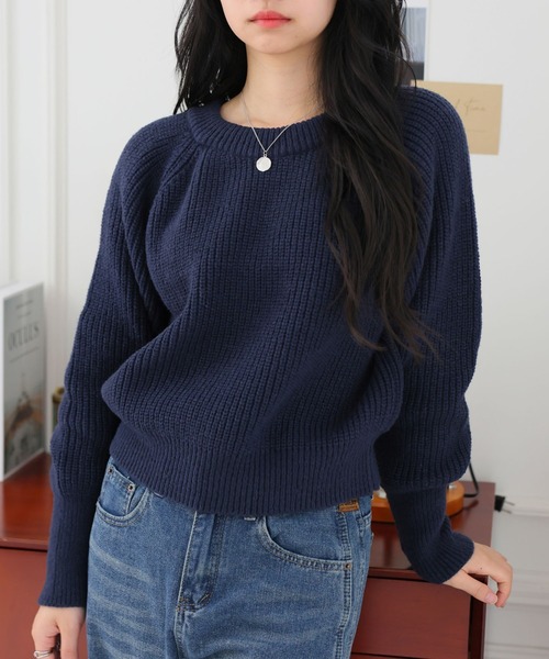 「Ulysses」 長袖ニット F ネイビー レディース_画像2