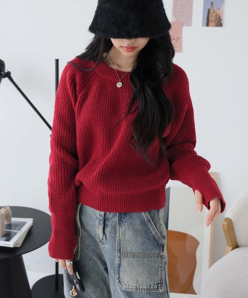 「Ulysses」 長袖ニット F ネイビー レディース_画像3