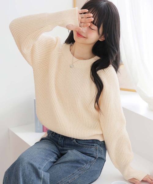 「Ulysses」 長袖ニット F ネイビー レディース_画像5