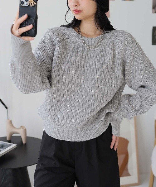 「Ulysses」 長袖ニット F ネイビー レディース_画像9