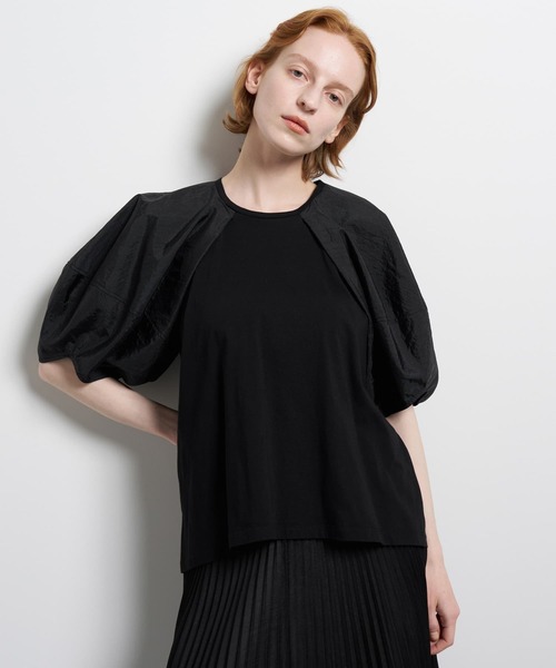 LANVIN en Bleu tシャツ 半袖 コクーンスリーブコンビカットソー 
