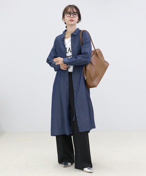 Aletta vita シャツワンピース 4.5ozドロストデニムシャツワンピース
