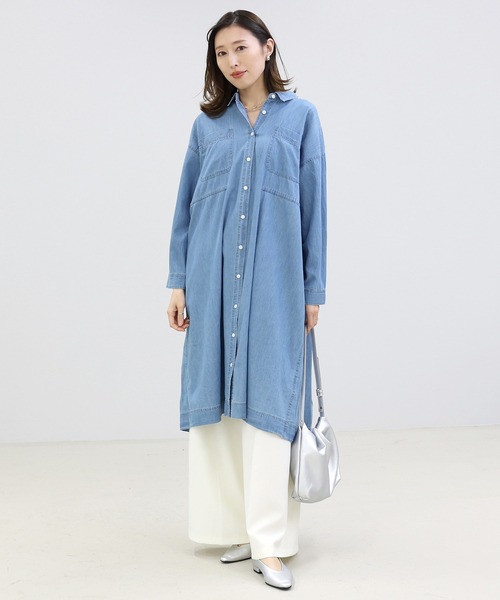 Aletta vita シャツワンピース 4.5ozドロストデニムシャツワンピース