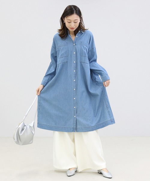 Aletta vita シャツワンピース 4.5ozドロストデニムシャツワンピース