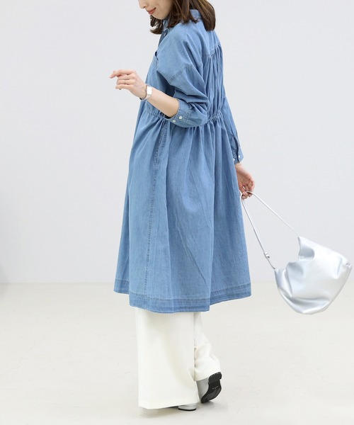Aletta vita シャツワンピース 4.5ozドロストデニムシャツワンピース