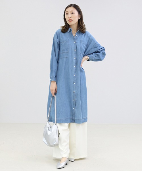 Aletta vita シャツワンピース 4.5ozドロストデニムシャツワンピース