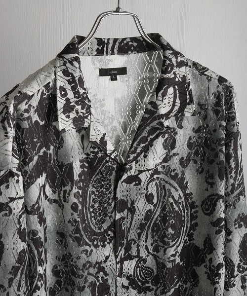 Theory 24SS ブラウス レース レオパード 黒 シャツ 長袖 Theory - Theory 24SS ブラウス レース レオパード 黒 シャツ 長袖の