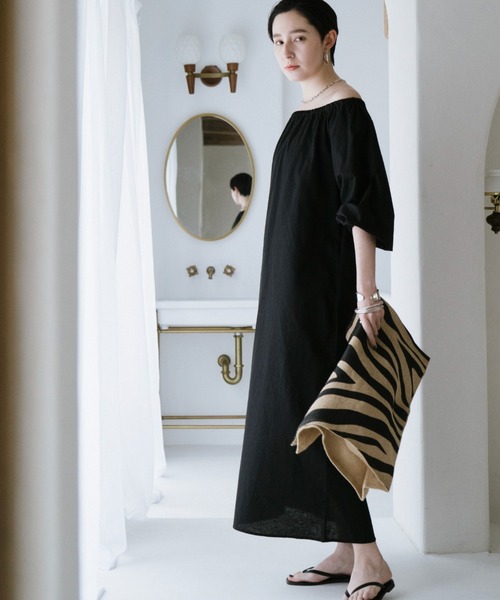 「DOUX ARCHIVES」 長袖ワンピース FREE ブラック レディース_画像5