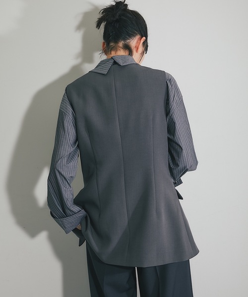 「SMILE ORCHID」 長袖ブラウス M グレー レディース_画像4