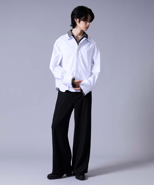 Ellno Loset（エルノロゼット） シャツ レイヤードスタイルストライプ