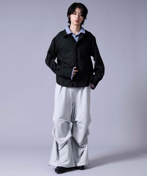 Ellno Loset（エルノロゼット） シャツ レイヤードスタイルストライプ