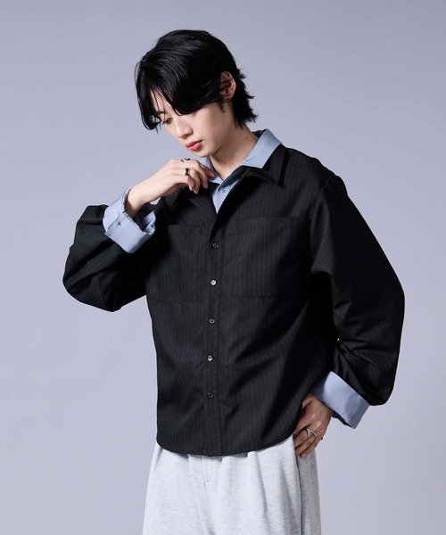 Ellno Loset（エルノロゼット） シャツ レイヤードスタイルストライプ