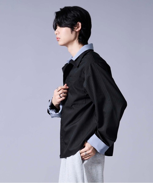 Ellno Loset（エルノロゼット） シャツ レイヤードスタイルストライプ