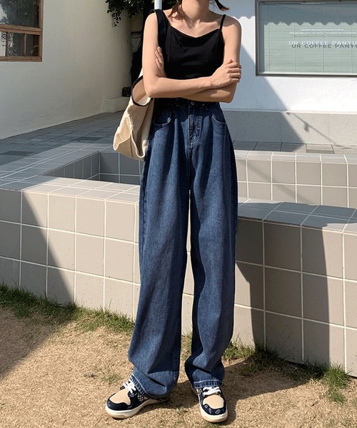 「me+em select」 デニムパンツ SMALL アイボリー レディース_画像8