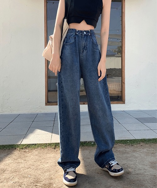 「me+em select」 デニムパンツ SMALL アイボリー レディース_画像9