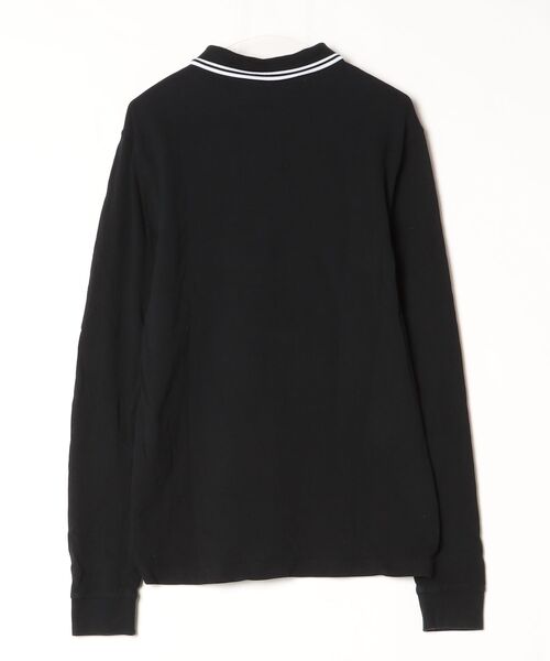FRED PERRY」 長袖ポロシャツ L ブラック レディース フレッドペリー 