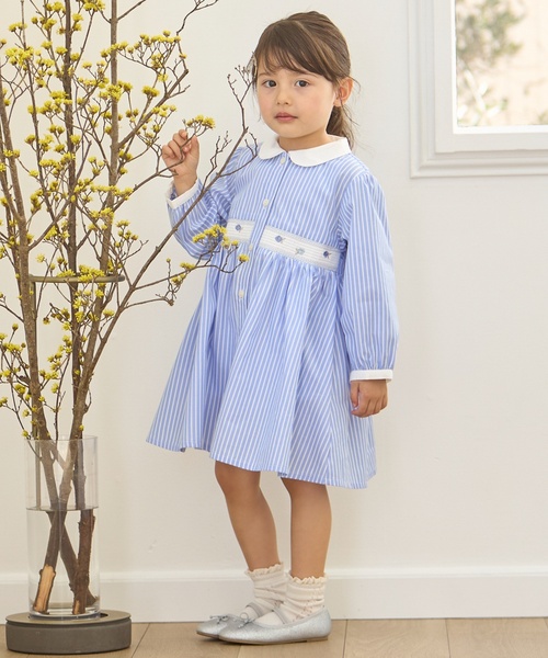 petit main ワンピース 「リンク」シャツワンピース キッズ 子供服