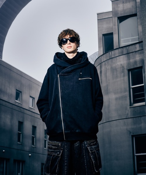 「glamb」 ジップアップパーカー M ブラック メンズの画像