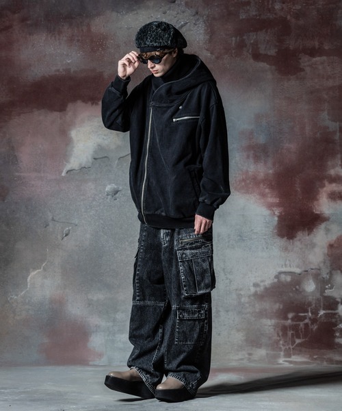 「glamb」 ジップアップパーカー M ブラック メンズの画像